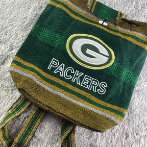 Green Bay Packers Bag Backpack Purse Drawstring Woven Knit Cloth Embroidered NFL